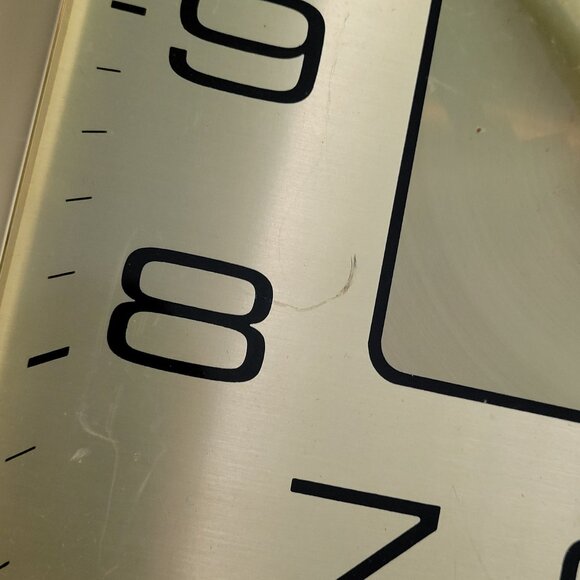 Gold New Haven Quartz Wall Clock 14x14 Inches Square Battery Operated Modern Des - Picture 3 of 10